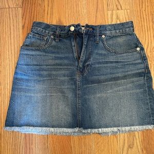 Madewell zip-fly denim miniskirt, size 28